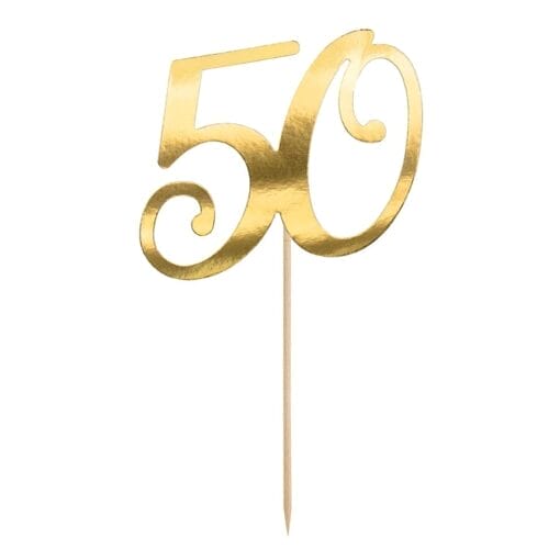 Topper Para Tarta Partydeco - "50" Oro