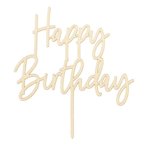 Topper Para Tarta Madera Partydeco - "happy Birthday"