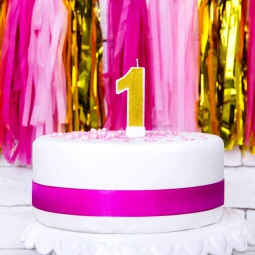Vela CumpleaÑos Dorada "partydeco" - Numero 1