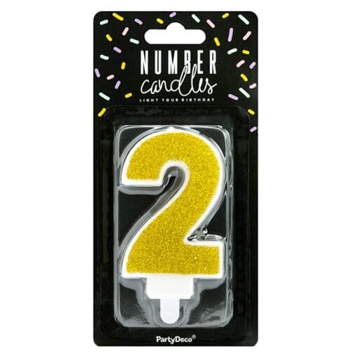 Vela CumpleaÑos Dorada "partydeco" - Numero 2