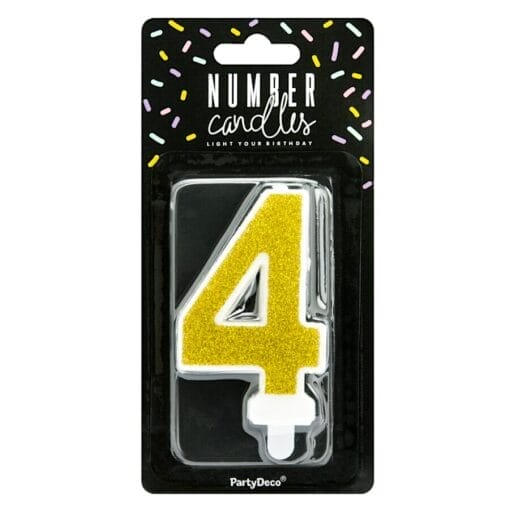 Vela CumpleaÑos Dorada "partydeco" - Numero 4