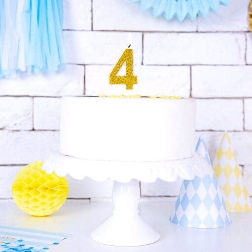 Vela CumpleaÑos Dorada "partydeco" - Numero 4 - Imagen 2