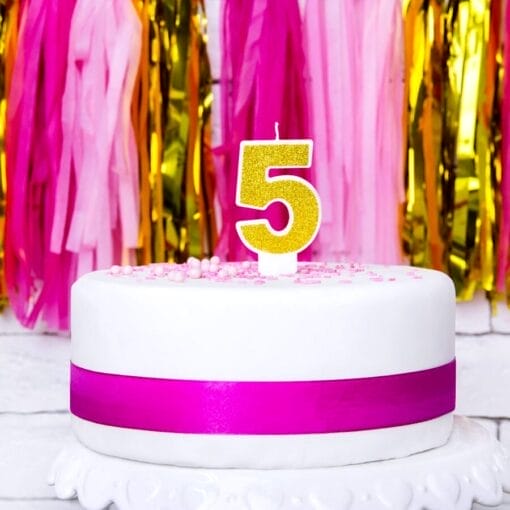 Vela CumpleaÑos Dorada "partydeco" - Numero 5 - Imagen 2
