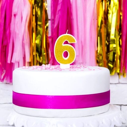 Vela CumpleaÑos Dorada "partydeco" - Numero 6 - Imagen 2