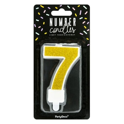 Vela CumpleaÑos Dorada "partydeco" - Numero 7