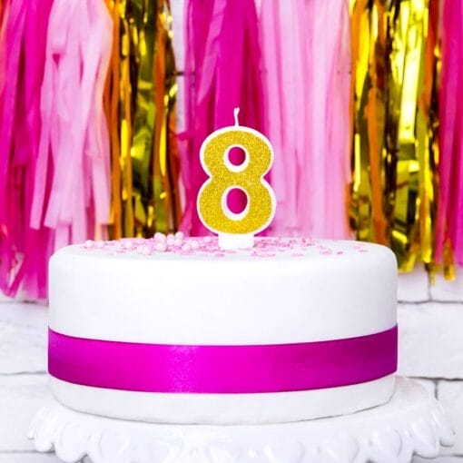 Vela CumpleaÑos Dorada "partydeco" - Numero 8 - Imagen 2