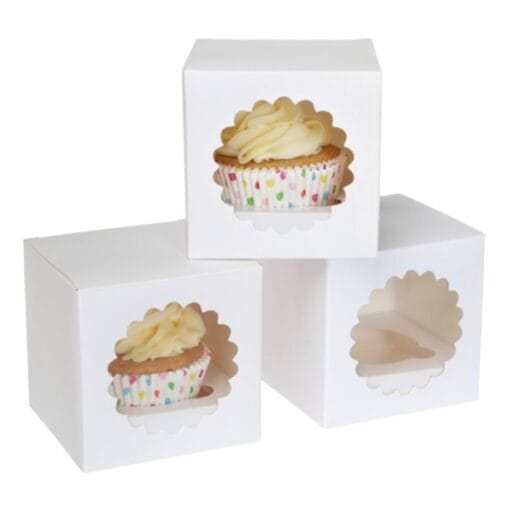 Set Caja Para 1 Cupcake Blanca - House Of Marie