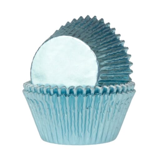 Capsulas Cupcake Metalizadas "house Of Marie" - Azul Bebe
