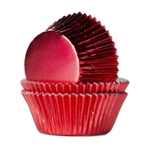 Capsulas Cupcake Metalizadas "house Of Marie" - Rojas