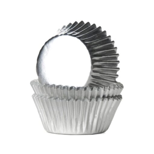 Capsulas Mini Cupcake Metalizadas "house Of Marie" - Plateadas