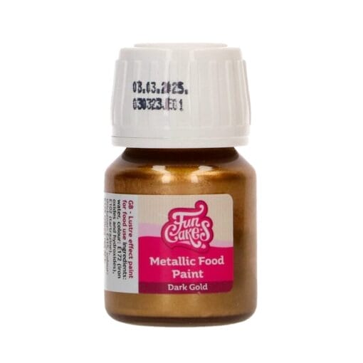 Pintura Metalizada Comestible Funcakes - Oro Oscuro 30 Ml - Imagen 2