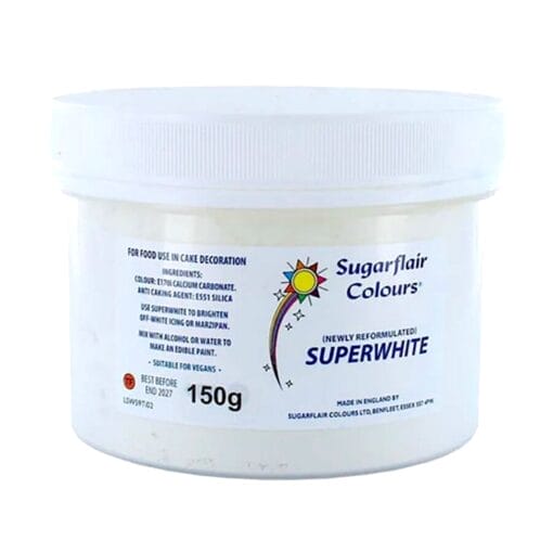 Colorante En Polvo Sugarflair - Superwhite / Blanco Intenso 150 G