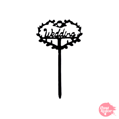 Topper Para Cupcake Negro - "wedding"