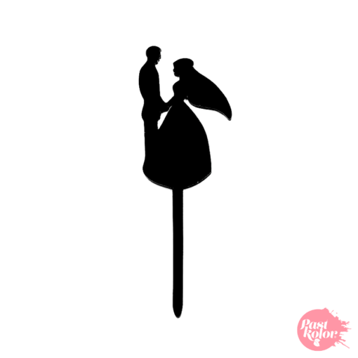 Topper Para Cupcake Negro - Pareja Novios