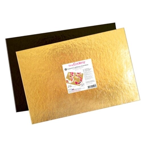 Base Rectangular Oro Y Negra Scrapcooking - 20 X 30 Cm (5 U)