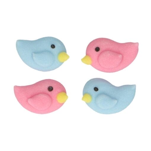Decoraciones De Azucar Funcakes - Pajaros Rosas Y Azules
