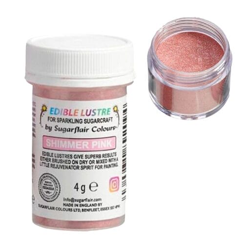 Brillo Comestible Sugarflair - Shimmer Pink / Rosa (4 G)