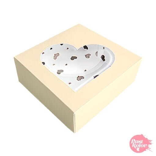 Caja Para Galletas Con Corazones - Color Champagne - Imagen 2