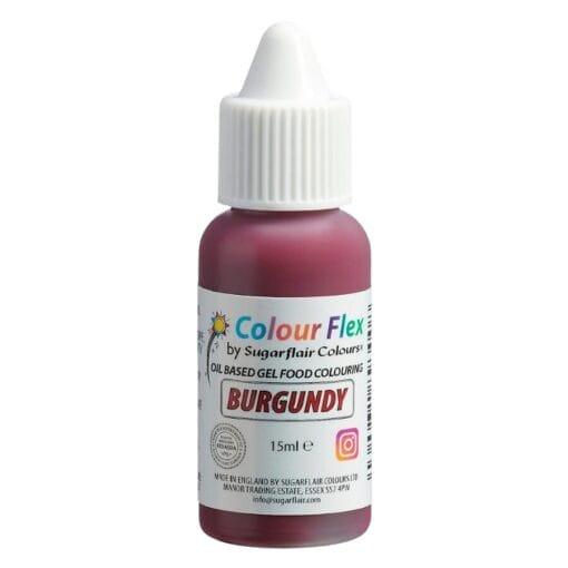 Colorante Liposoluble "colourflex" Sugarflair - Burgundy / Burdeos (15 Ml) - Imagen 2