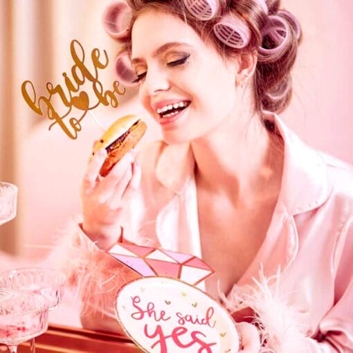 Topper Para Tarta Partydeco - "bride To Be" Oro Rosado