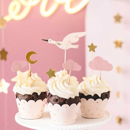 Topper Para Cupcakes Partydeco - CigÜeÑa - Imagen 2