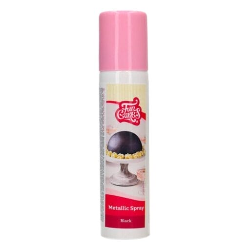 Spray Metalico Funcakes - Negro Brillante (100 Ml)