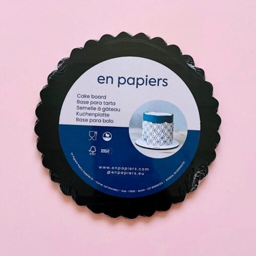 Bases De Madera Redondas Negras (ondas Cassis) "en Papiers" - 15 Cm - Imagen 2