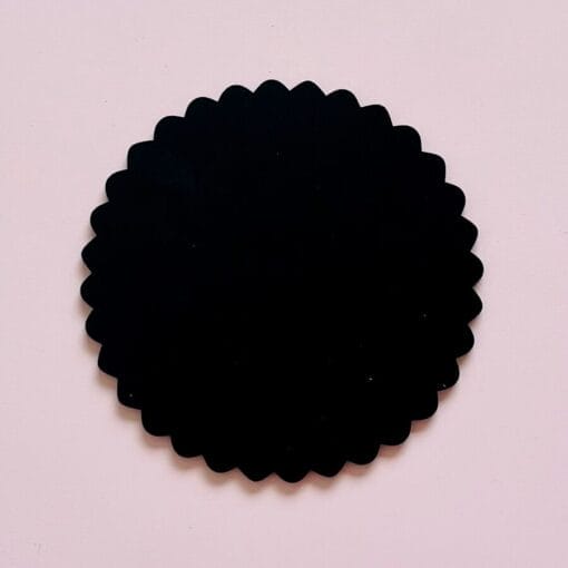 Bases De Madera Redondas Negras (ondas Cassis) "en Papiers" - 20 Cm