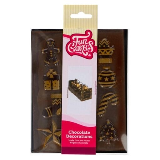 Decoraciones De Chocolate Funcakes - Oro Navidad