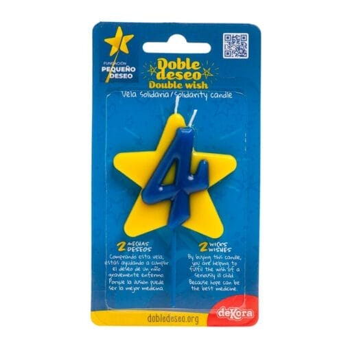 Vela Solidaria "doble Deseo" Dekora - Numero 4 - Imagen 2
