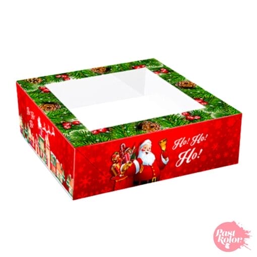 Caja Para Tarta Roja "santa Claus" - 20 X 7,5 Cm - Imagen 2