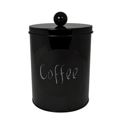 Bote De Almacenamiento Metalico - Negro (Ø 12 Cm)