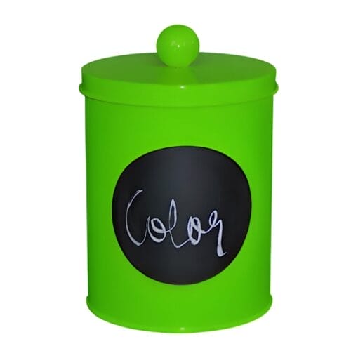 Bote De Almacenamiento Metalico - Verde (Ø 12 Cm)