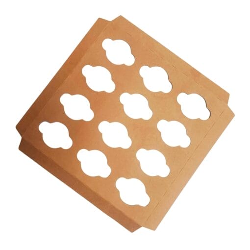 Inserts Para 12 Cupcakes De Carton Color Kraft
