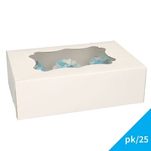 Caja Para 6 Cupcakes [o 12 Mini Cupcakes] Blanca Con Ventana - Funcakes (25 U) - Imagen 3