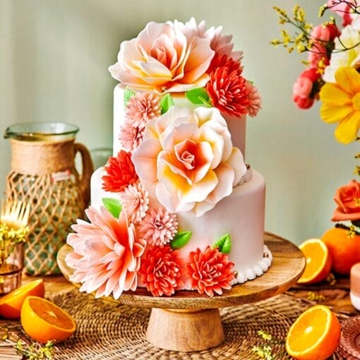 Flores De Papel Comestible Funcakes - Magnolia Blanca Grande - Imagen 5