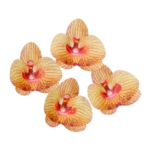Flores De Papel Comestibles Funcakes - Orquidea Marron / Dorada Mediana - Imagen 2