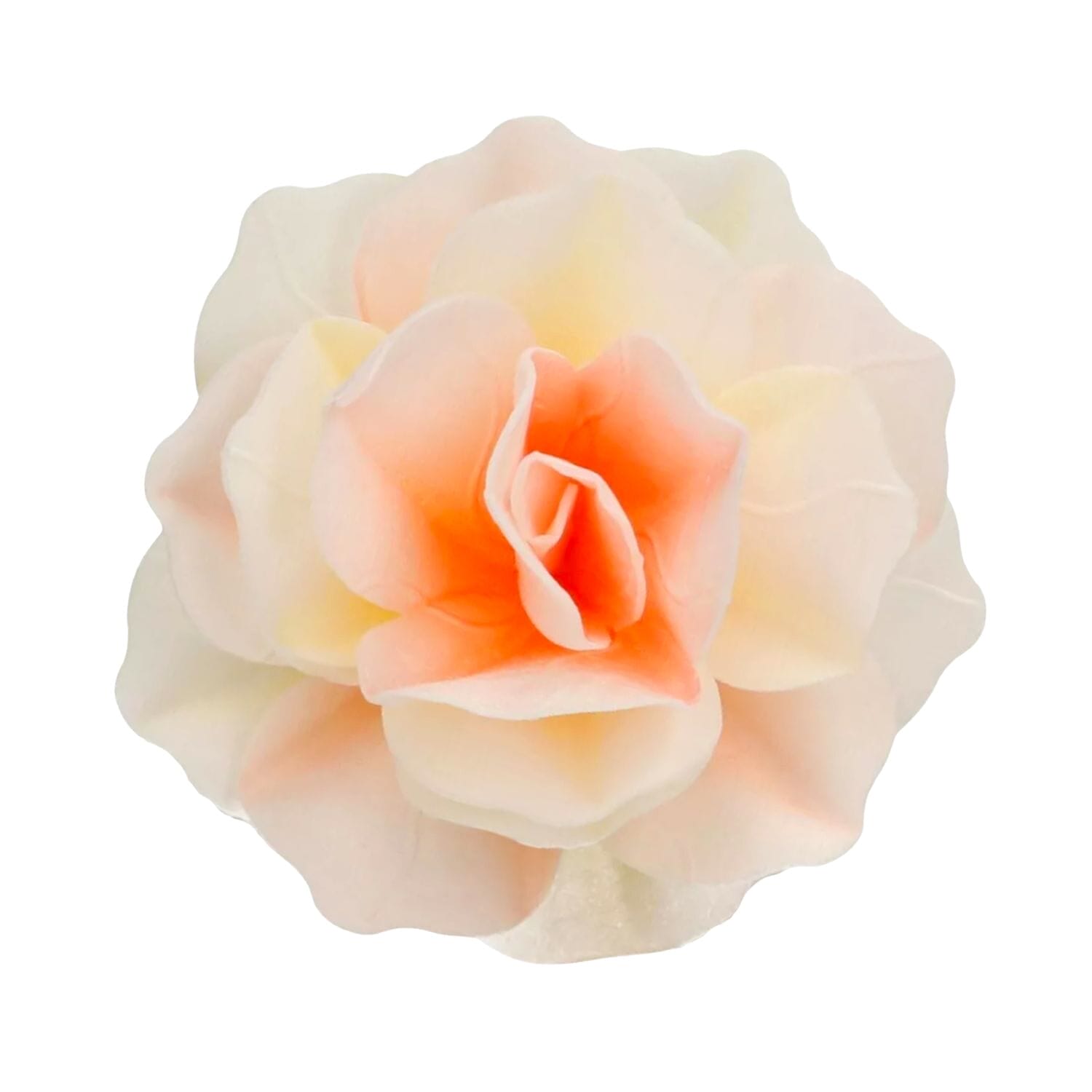 Flor De Papel Comestible Funcakes - Rosa Pastella Amarillo / Naranja Ombre Grande