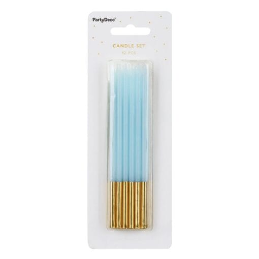 Velas CumpleaÑos Partydeco - Azul / Dorado (14 Cm) - Imagen 2