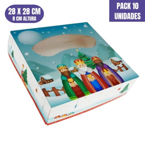 Cajas Para Roscon Kraft De Reyes Magos - 28 X 8 Cm (10 Unidades)