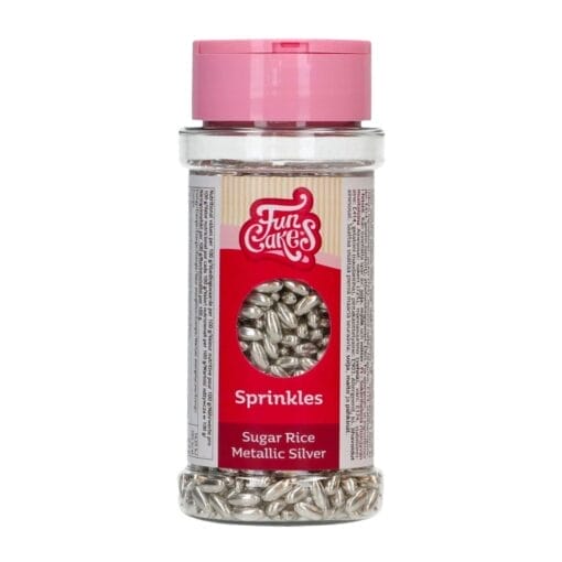 Sprinkles Funcakes Granos De Arroz - Plata Metalizado (80 G) - Imagen 2