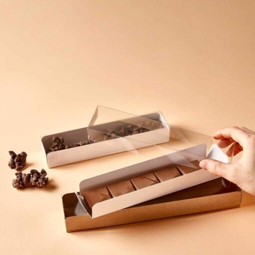 Caja Para Turron Tipo Tunel (base Blanca + Tapa Transparente) - 25 Cm - Imagen 3