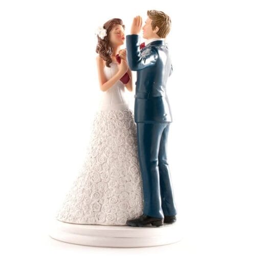 Figura Para Tarta Pareja Manos Arriba - Imagen 2