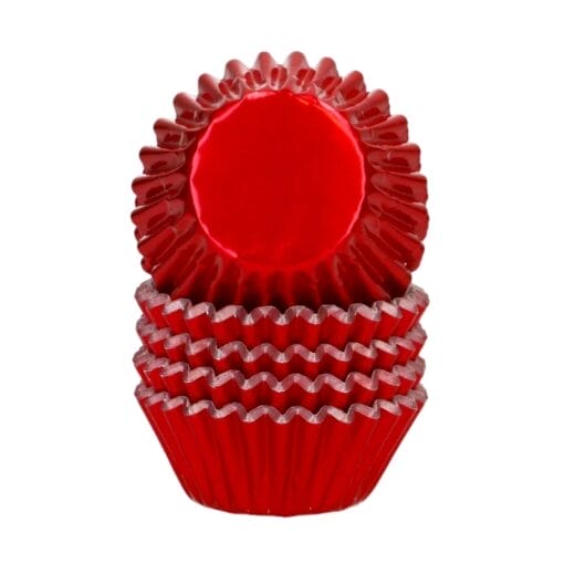 Capsulas Mini Cupcakes Papel Aluminio "foil" Wilton - Rojo Metalico