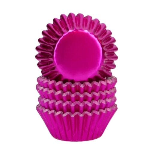 Capsulas Mini Cupcakes Papel Aluminio "foil" Wilton - Rosa Metalico