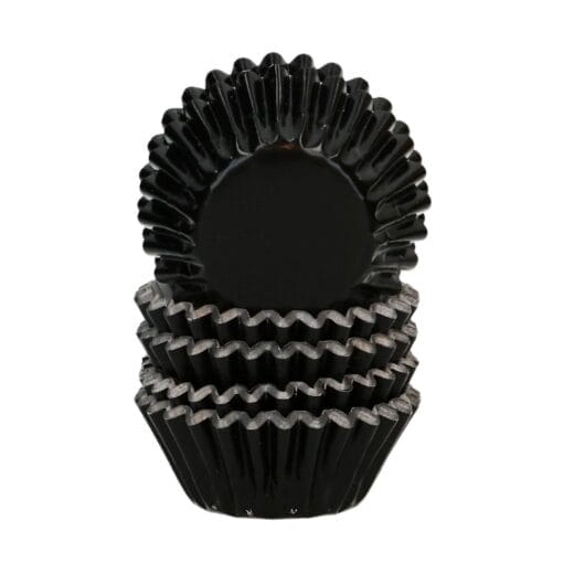 Capsulas Mini Cupcakes Papel Aluminio "foil" Wilton - Negro Metalico