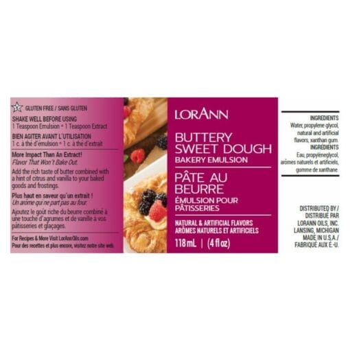 [p. Caduc.] Emulsion De Panaderia Lorann - "buttery Sweet Dough" (118 Ml) - Imagen 2