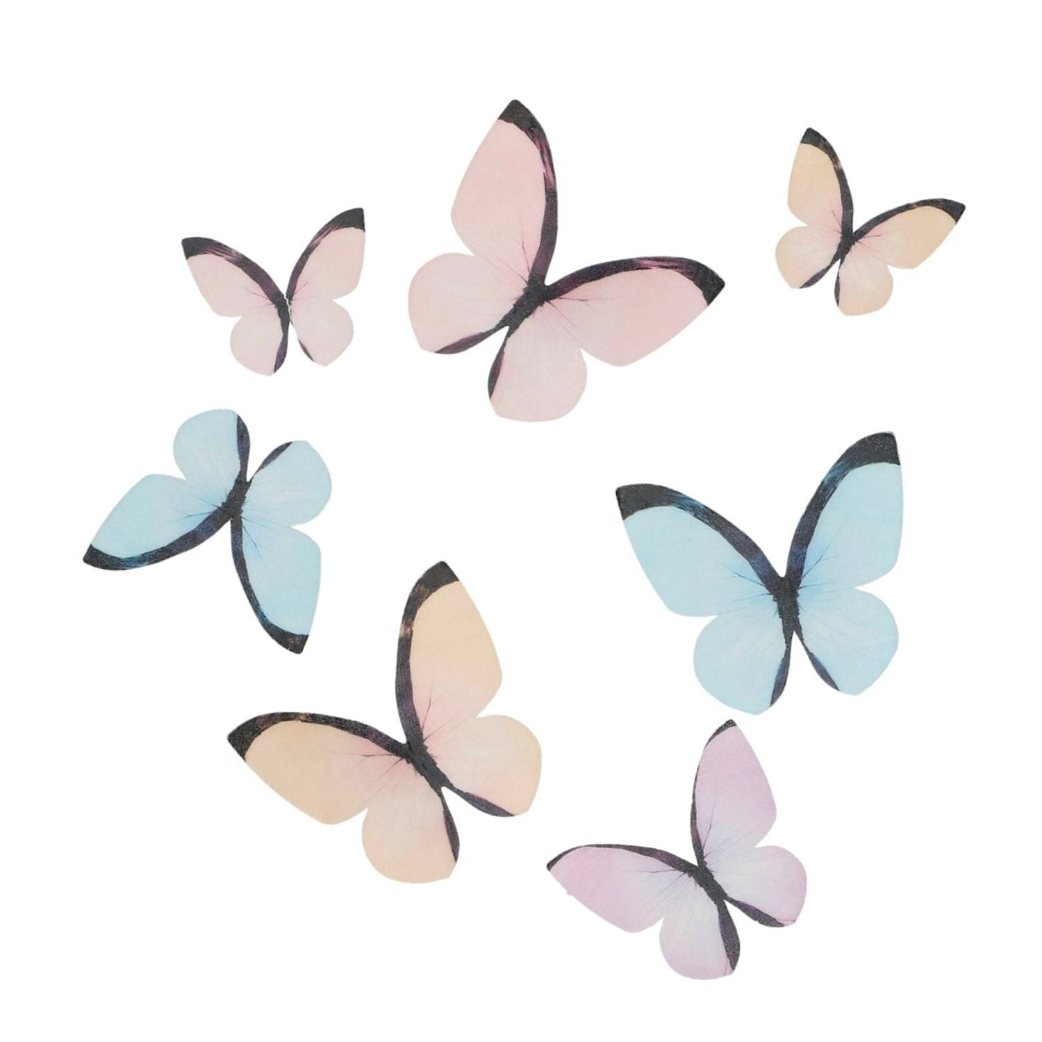 Mariposas Comestibles De Oblea Wilton - Colores Pastel - Imagen 2