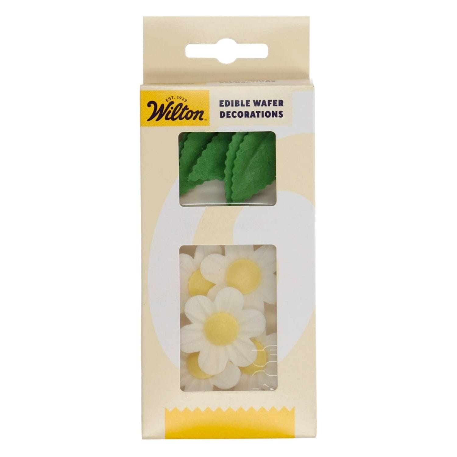 Flores Y Hojas Comestibles De Oblea Wilton - Blancas
